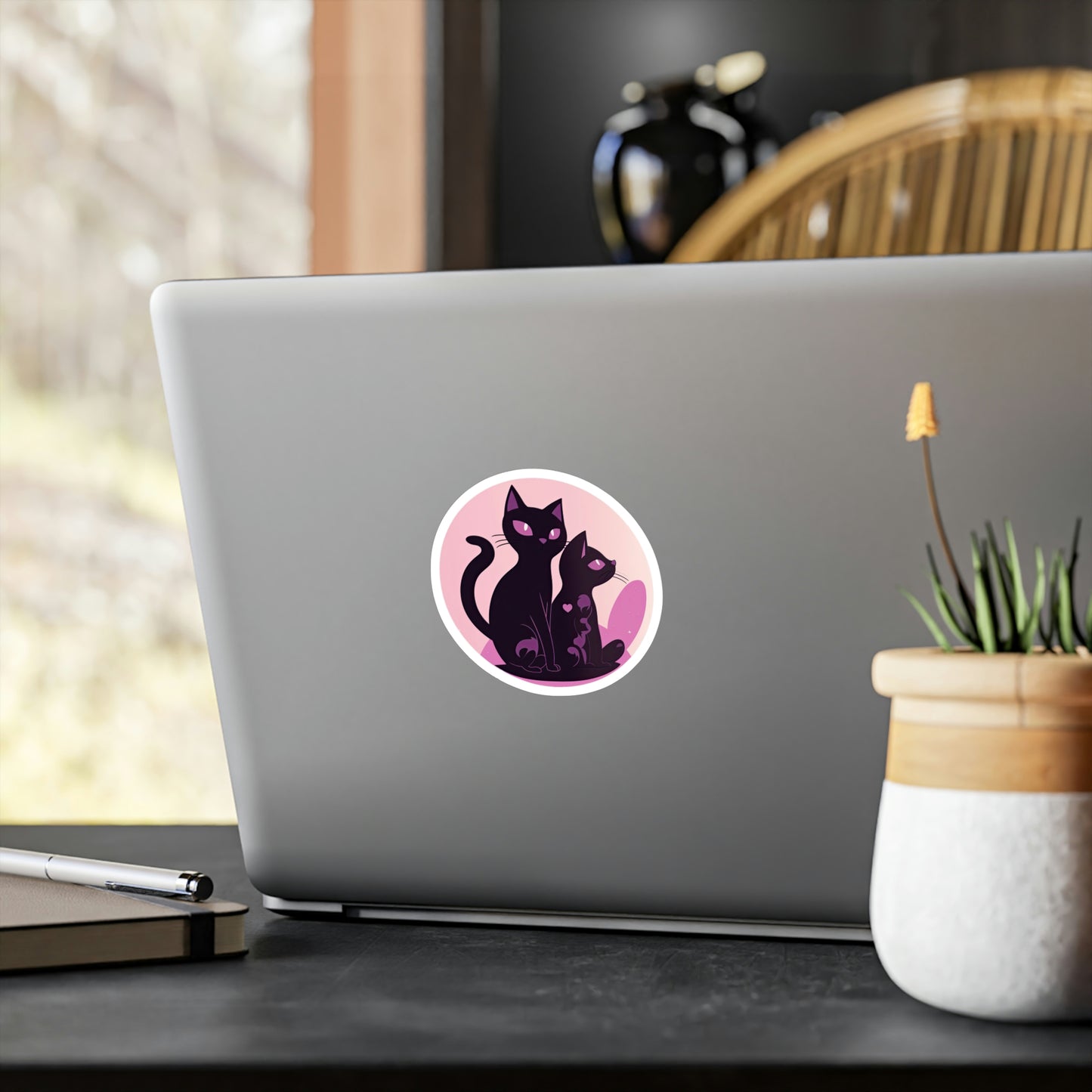 Adorable Cat Mom Sticker with Cat Silhouette - Perfect for Cat Lovers | Exclusive Design