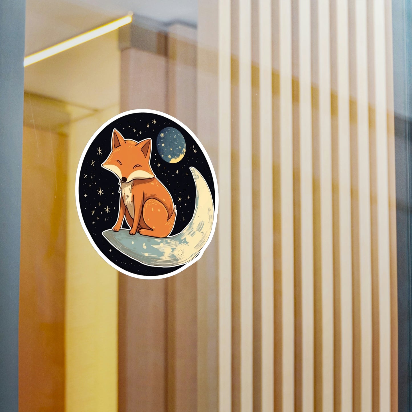 Adorable Cat on Moon Sticker - Must-Have Lunar Kitty Decal for Cat Lovers!