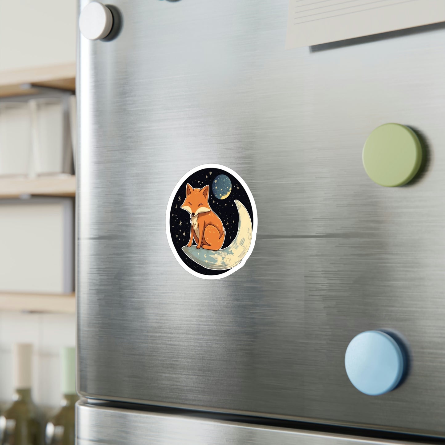 Adorable Cat on Moon Sticker - Must-Have Lunar Kitty Decal for Cat Lovers!