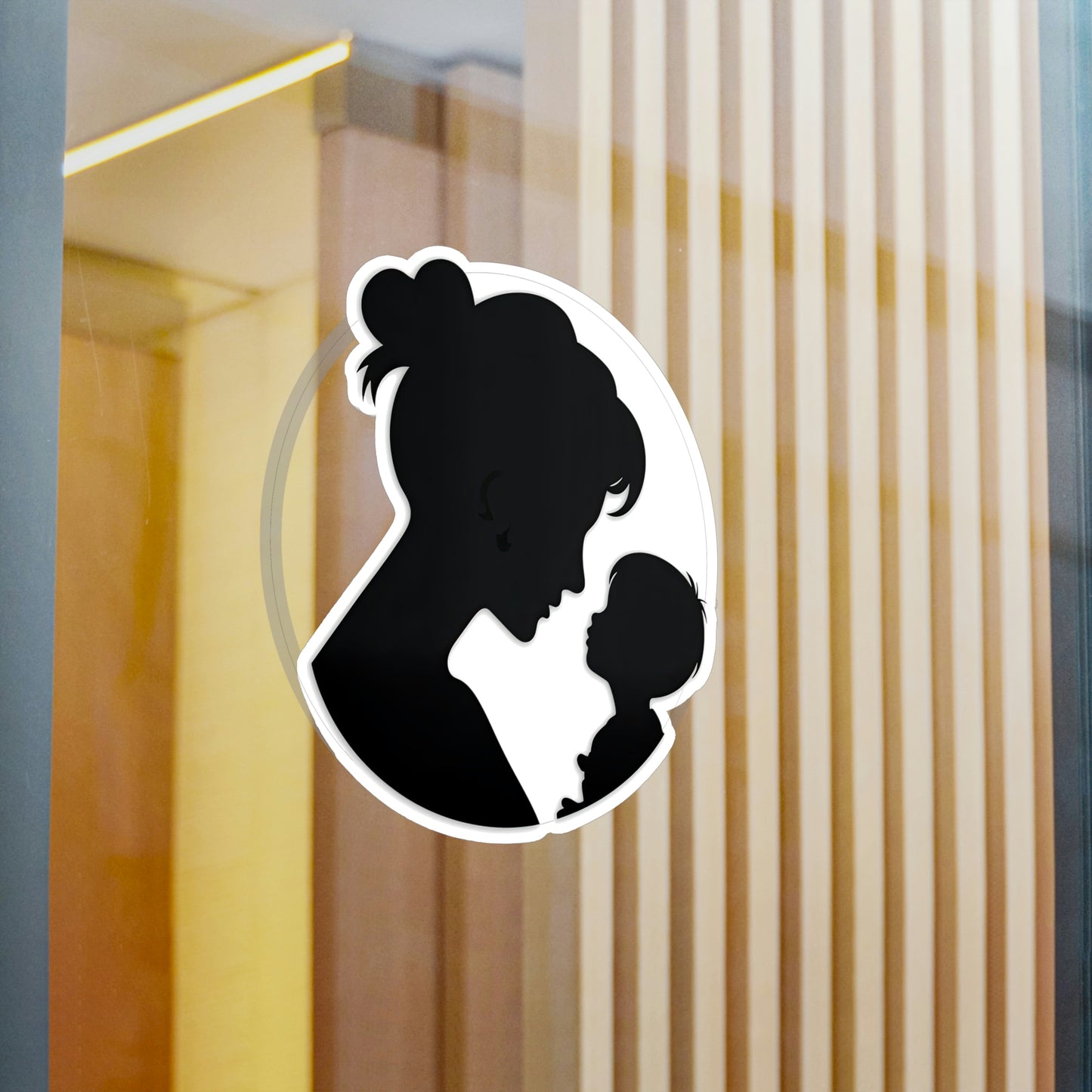 Adorable Mother and Baby Silhouette Sticker - Perfect for Decorating Laptops, Water Bottles, and more! Buy Now!