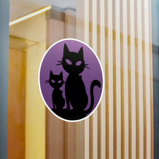 Adorable Cat Mom Sticker with Cat Silhouette - Perfect for Cat Lovers