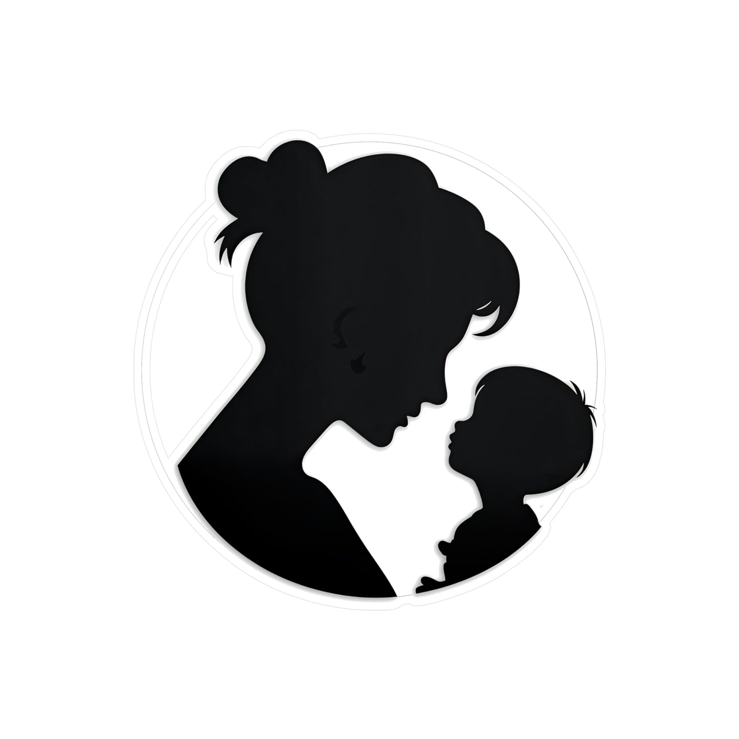 Adorable Mother and Baby Silhouette Sticker - Perfect for Decorating Laptops, Water Bottles, and more! Buy Now!