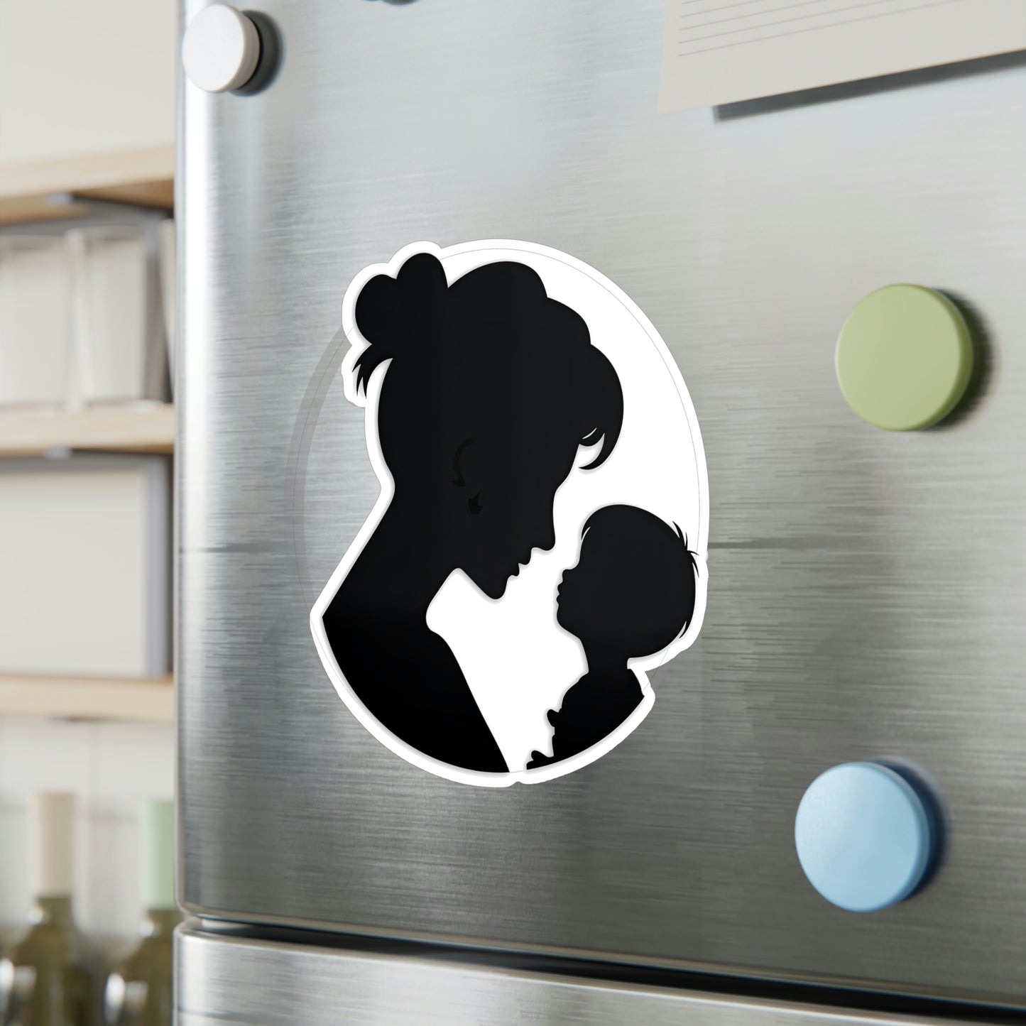 Adorable Mother and Baby Silhouette Sticker - Perfect for Decorating Laptops, Water Bottles, and more! Buy Now!