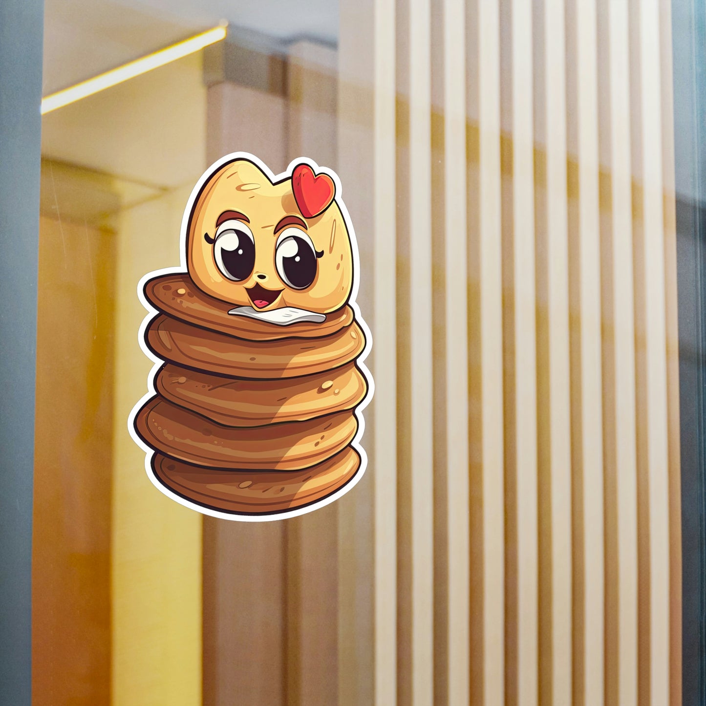 Adorable Stack of Pancakes Sticker with Heart - Perfect for Laptops, Notebooks & More - Shop Now