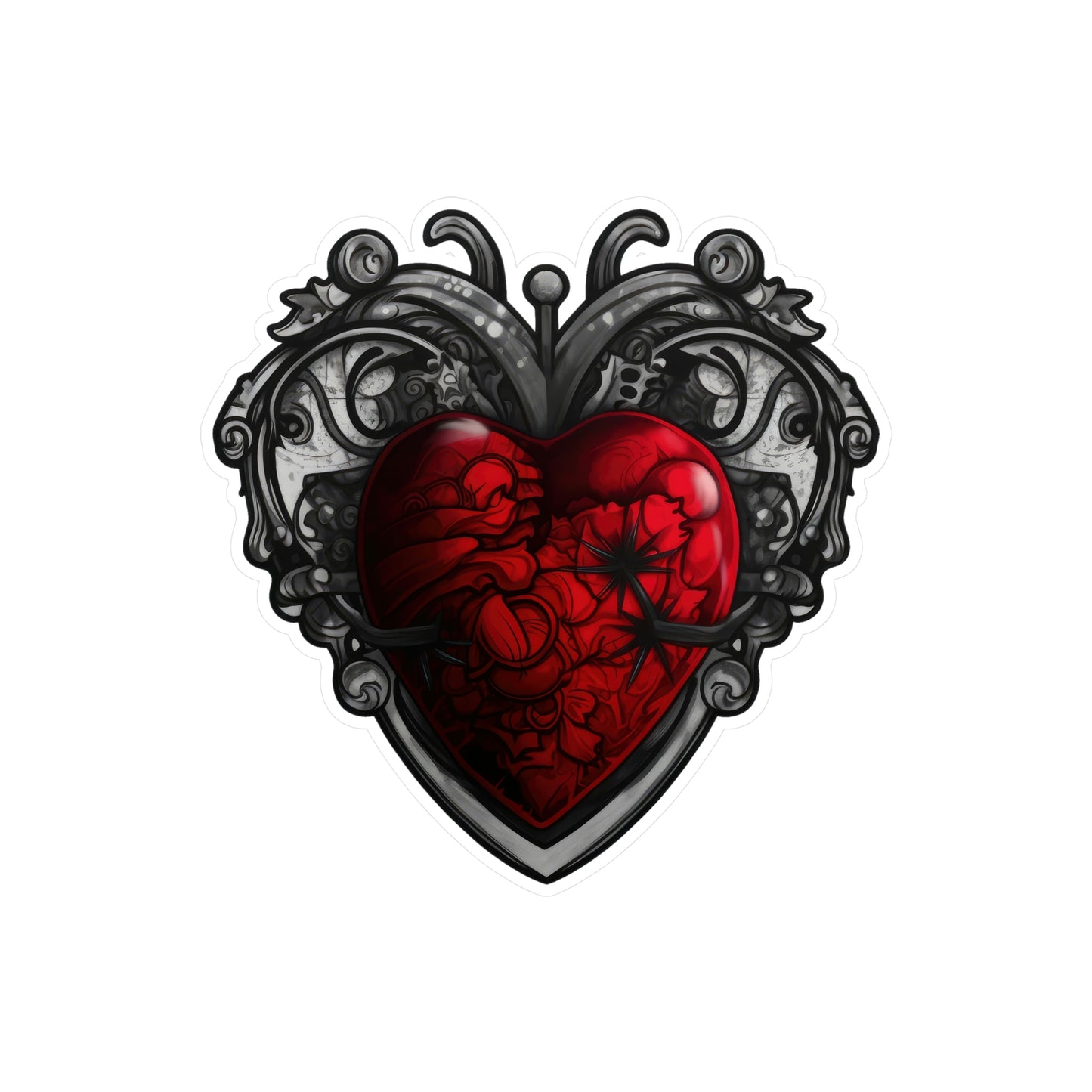 Gothic Heart Sticker: Edgy & Stylish Designs Perfect for Personalizing Your Gear - Top Rated & Trending Now!