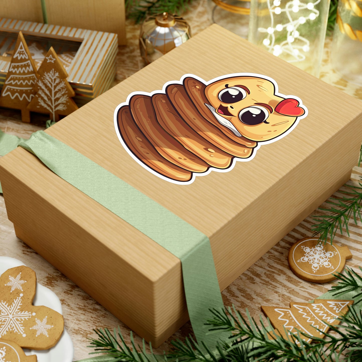 Adorable Stack of Pancakes Sticker with Heart - Perfect for Laptops, Notebooks & More - Shop Now