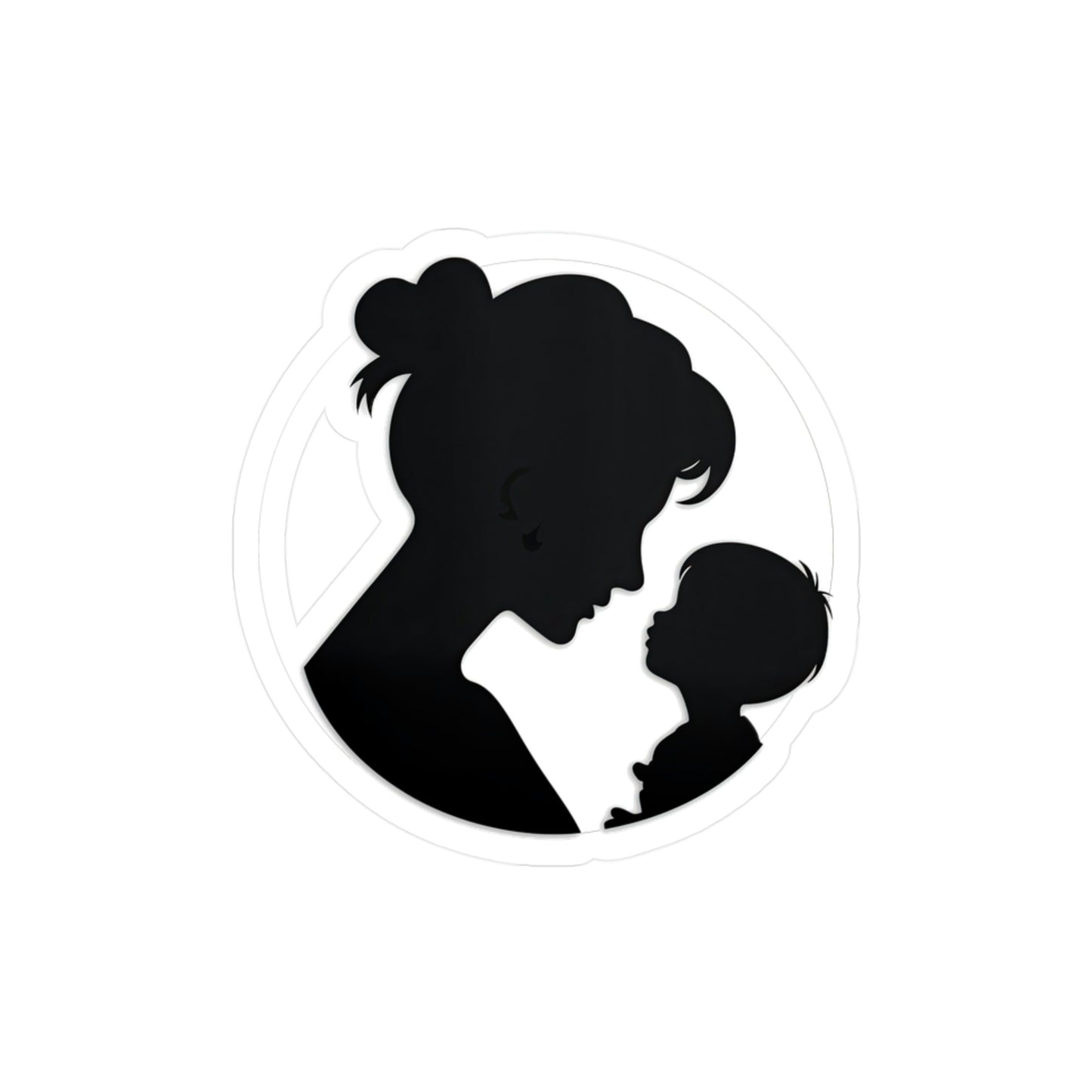 Adorable Mother and Baby Silhouette Sticker - Perfect for Decorating Laptops, Water Bottles, and more! Buy Now!