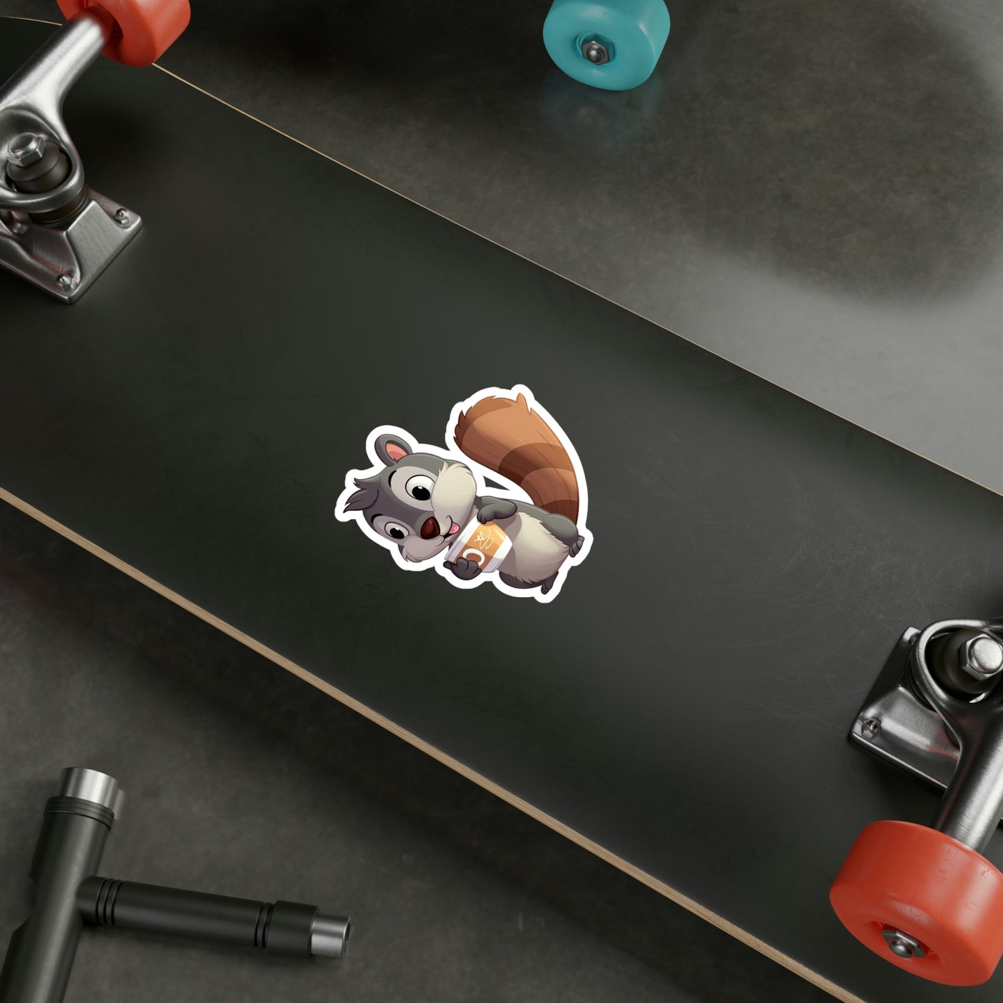 Cute Squirrel with Tiny Coffee Cup Sticker - Adorable, High-Quality & Unique Design - Perfect for Laptops, Water Bottles, and More!