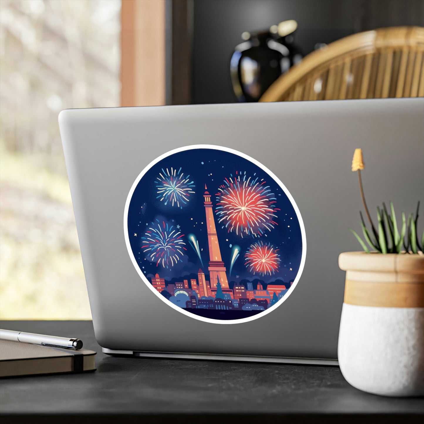 Fireworks Sticker - Red, White & Blue Fun for Sparkly Celebrations!