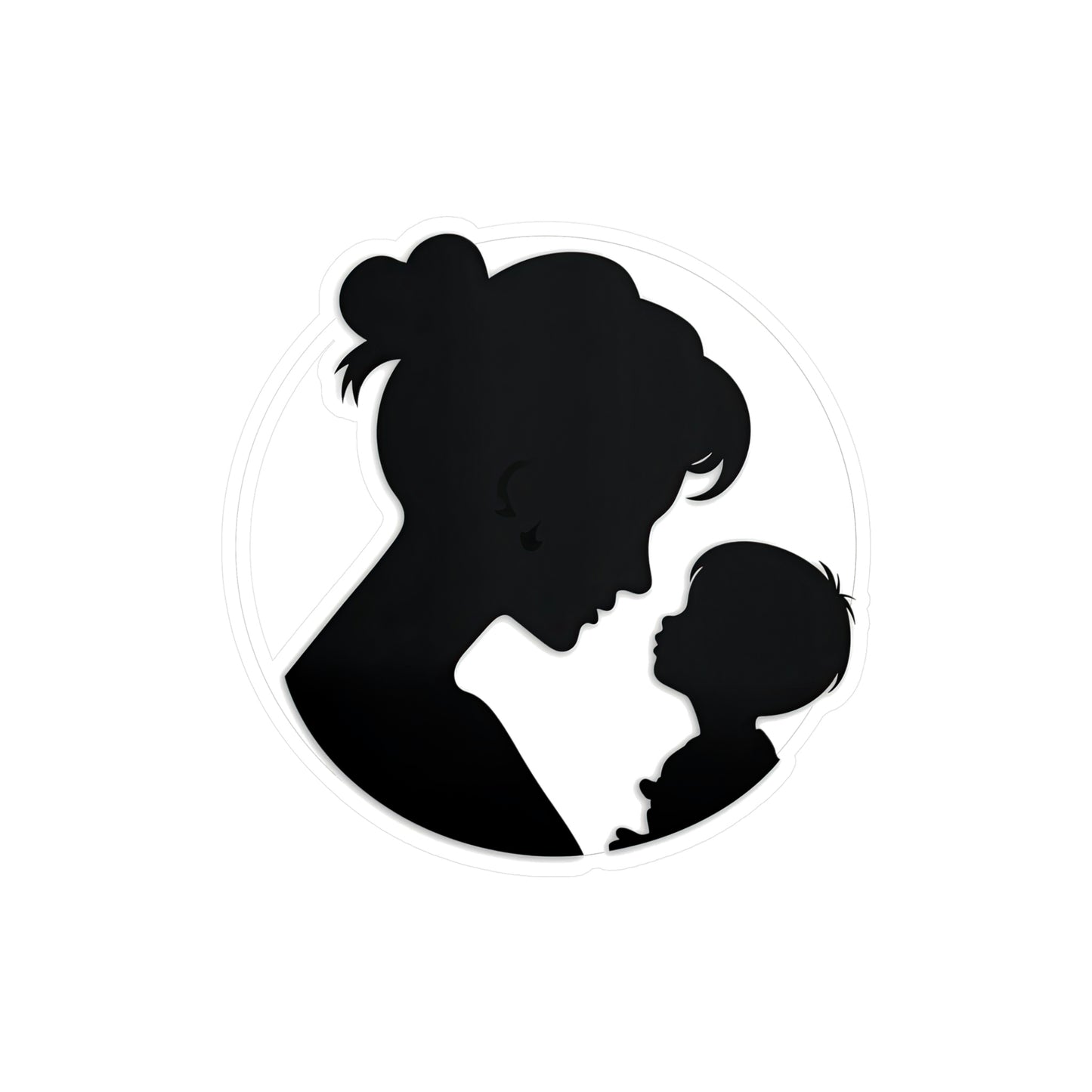 Adorable Mother and Baby Silhouette Sticker - Perfect for Decorating Laptops, Water Bottles, and more! Buy Now!