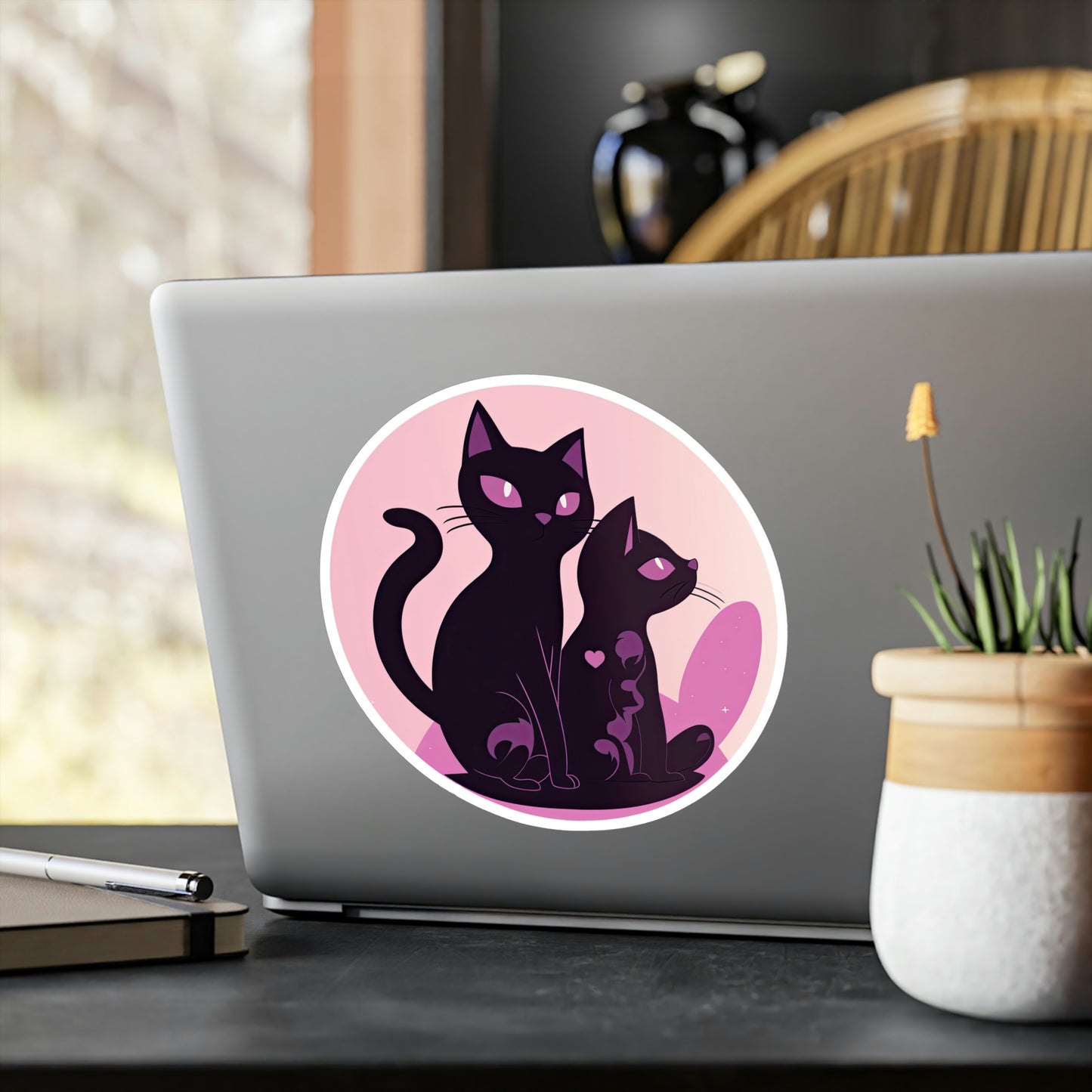 Adorable Cat Mom Sticker with Cat Silhouette - Perfect for Cat Lovers | Exclusive Design