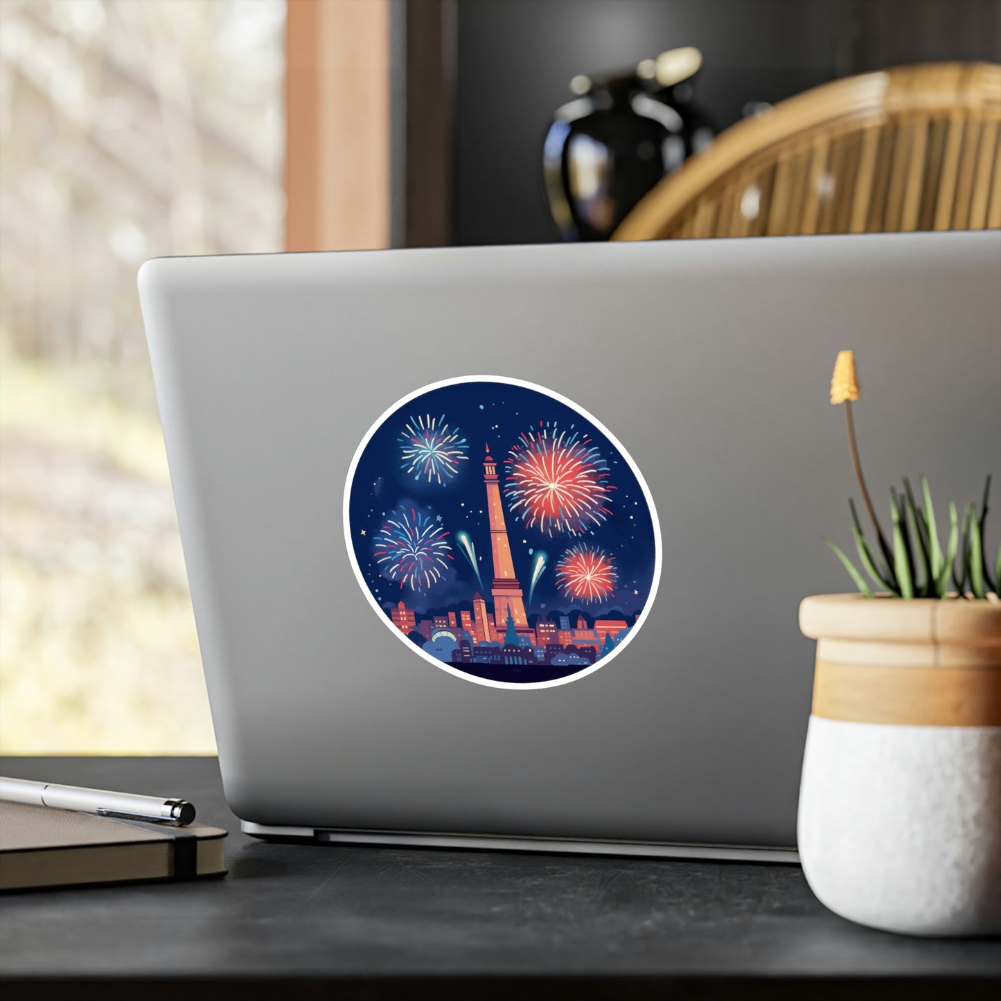 Fireworks Sticker - Red, White & Blue Fun for Sparkly Celebrations!