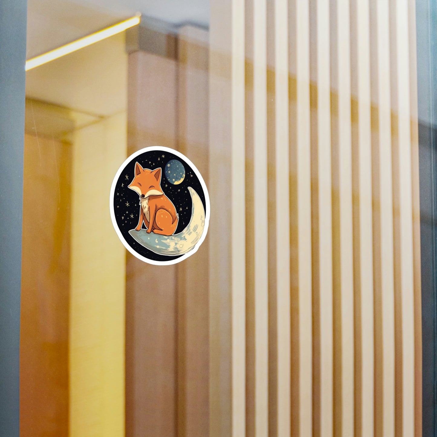 Adorable Cat on Moon Sticker - Must-Have Lunar Kitty Decal for Cat Lovers!