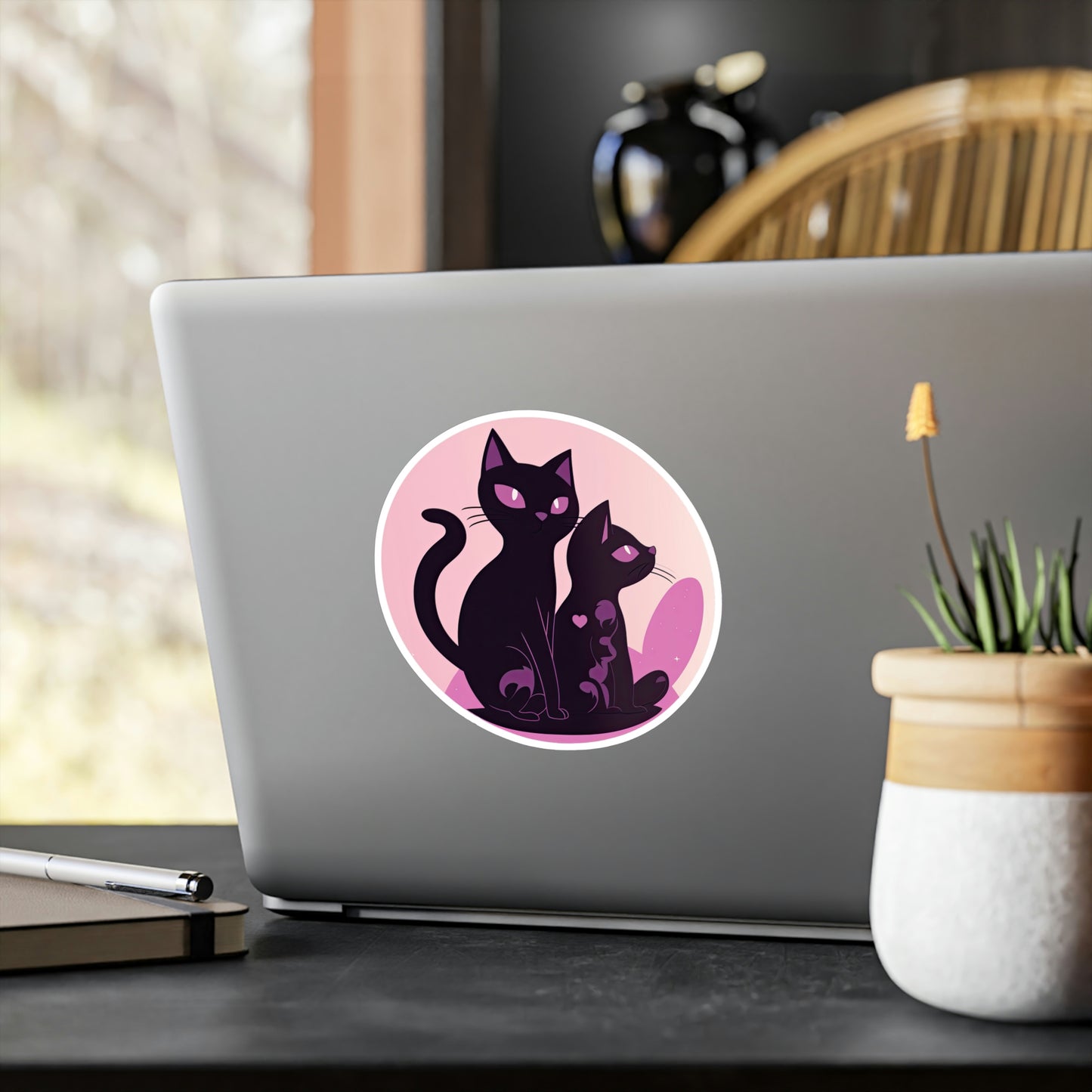 Adorable Cat Mom Sticker with Cat Silhouette - Perfect for Cat Lovers | Exclusive Design